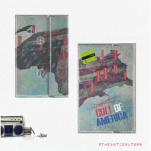 Front and back cover of The Book of Cults Volume 3 – Cult of America, satirical nonfiction on American indoctrination and systemic mythology